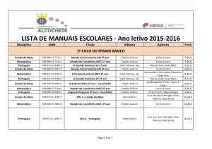 LISTA DE MANUAIS ESCOLARES - Ano letivo 2015