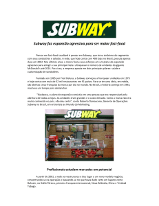 Case Subway - Cases de Sucesso
