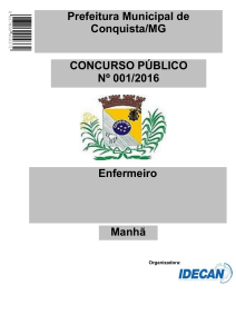 Enfermeiro CONCURSO PÚBLICO Nº 001/2016 Prefeitura