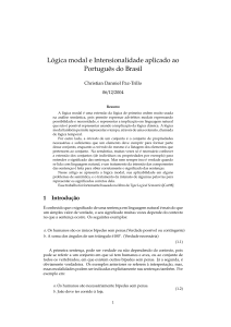 Lógica modal e Intensionalidade aplicado ao Português - IME-USP