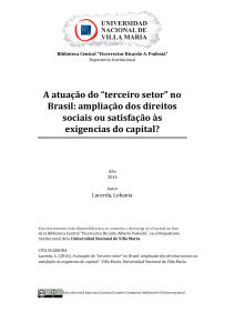A atuação do “terceiro setor” no Brasil: ampliação dos direitos