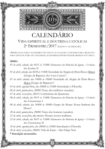 calendário - Missa Tridentina em Brasília