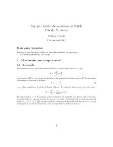 Segundo roteiro de exercícios no Scilab Cálculo Numérico Guia