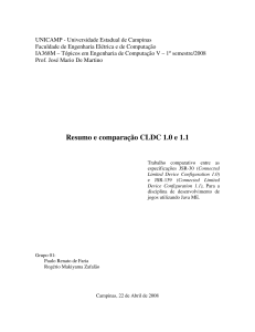 Resumo e comparação CLDC 1.0 e 1.1 - DCA