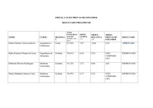 Resultado Preliminar - Edital 012/2017 Prova de Espanhol - CAI