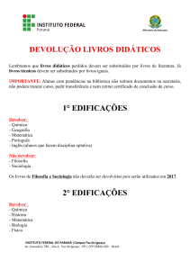 DEVOLUÇÃO LIVROS DIDÁTICOS 1° EDIFICAÇÕES 2