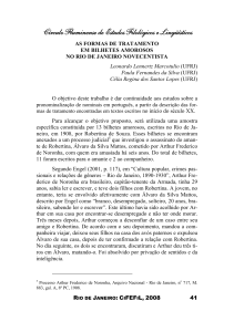 as formas de tratamento em bilhetes amorosos no rio de