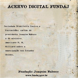 Page 1 Sociedade Bră= i l e ira Contra E Escravidão: cartas do