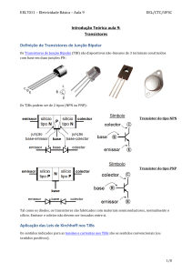 Introdução Teórica aula 9: Transistores