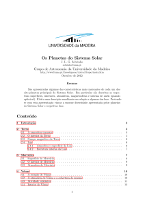 Os Planetas do Sistema Solar Conteúdo