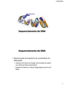 Sequenciamento de DNA Sequenciamento de DNA