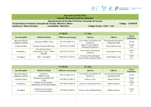 Ano Letivo 2015/2016 Lista de Manuais Escolares