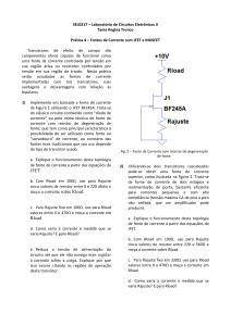 JFET. meça a corrente sobre Rload. Rload. a