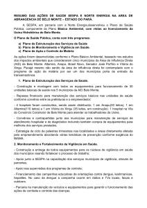 RESUMO DAS AÇÕES DE SAÚDE SESPA E NORTE ENERGIA NA