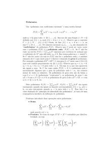 “polinômio com coeficientes racionais” é uma escrita - MAT-UnB