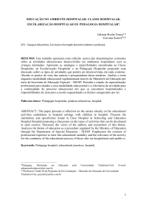 EDUCAÇÃO NO AMBIENTE HOSPITALAR: CLASSE