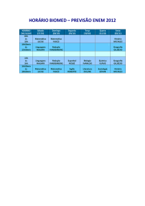 horário biomed – previsão enem 2012