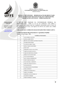 EDITAL Nº 097/UFFS/2011 - HOMOLOGAÇÃO DO RESULTADO