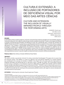 cultura e extensão: a inclusão de portadores de deficiência visual