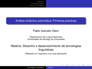 Análise sintáctica automática: Primeiras prácticas