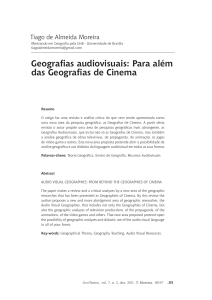 Geografias audiovisuais - Portal de Periódicos Eletrônicos da UFBA