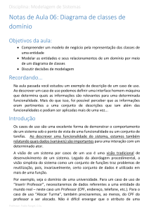 Notas de Aula 06: Diagrama de classes de dom&iacute;nio