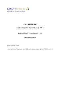 AVAXIM® 80U vacina hepatite A (inativada)