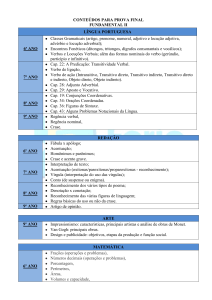 CONTEÚDOS PARA PROVA FINAL FUNDAMENTAL II