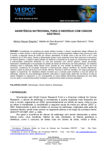 assistência nutricional para o indivíduo com câncer gástrico