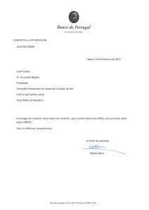 Carta do Governador do Banco de Portugal ao Presidente da