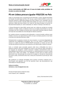 PS em Lisboa procura igualar PSD/CDS no País