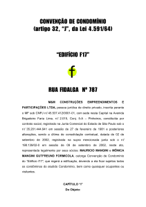 CONVENÇÃO DE CONDOMÍNIO (artigo 32, “J”, da Lei 4.591/64