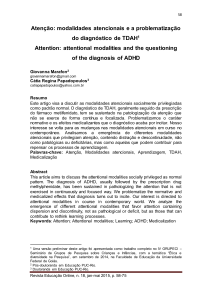 Atenção: modalidades atencionais e a problematização do