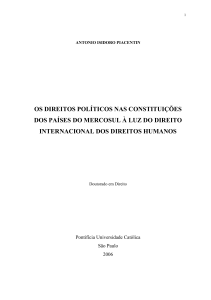 OS DIREITOS POLÍTICOS NAS CONSTITUIÇÕES DOS PAÍSES DO