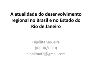 A atualidade do desenvolvimento regional no Brasil - ECG / TCE-RJ