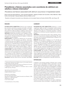 Prevalência e fatores associados com ocorrência de delirium em