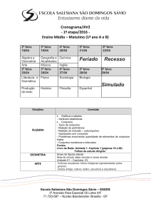 Feriado Recesso Simulado - Escola Salesiana São Domingos Sávio