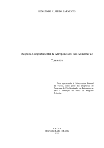 Resposta Comportamental de Artrópodes em Teia Alimentar de