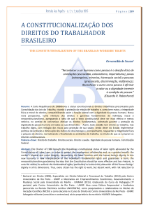 A CONSTITUCIONALIZAÇÃO DOS DIREITOS DO TRABALHADOR