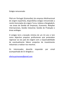 Estágio remunerado Filial em Portugal (Guimarães) de empresa