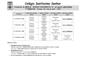 Horário AVA 3 - Colégio Santíssimo Senhor