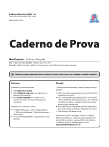 Caderno de Prova - Concurso Público da Secretaria Municipal de