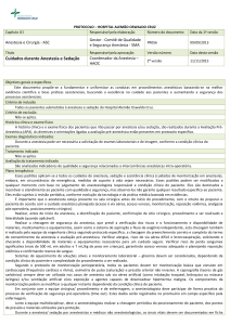 Cuidados durante Anestesia e Sedação