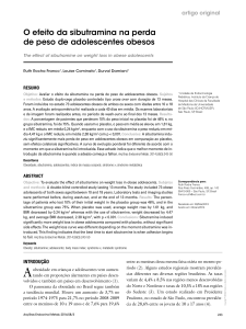 O efeito da sibutramina na perda de peso de adolescentes obesos