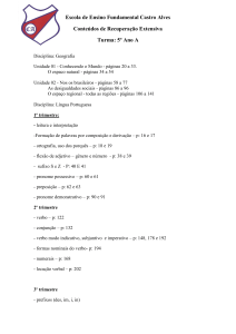 Recuperação Extensiva 5º ano A Lista de Conteúdos da