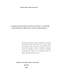 maria inês sarno otranto a interação linguageira dentista - PUC-SP