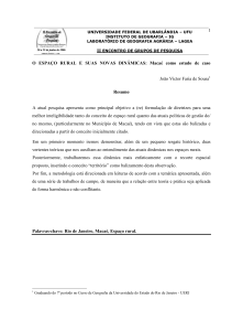 1 O ESPAÇO RURAL E SUAS NOVAS DINÂMICAS: Macaé