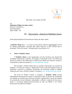 9.10.2007 – Representação encaminhada pelo Projeto Criança e