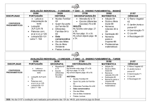 avaliação individual – ii unidade – 1º ano – a