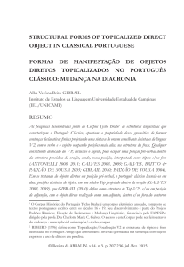 Structural FormS oF topicalized direct object in